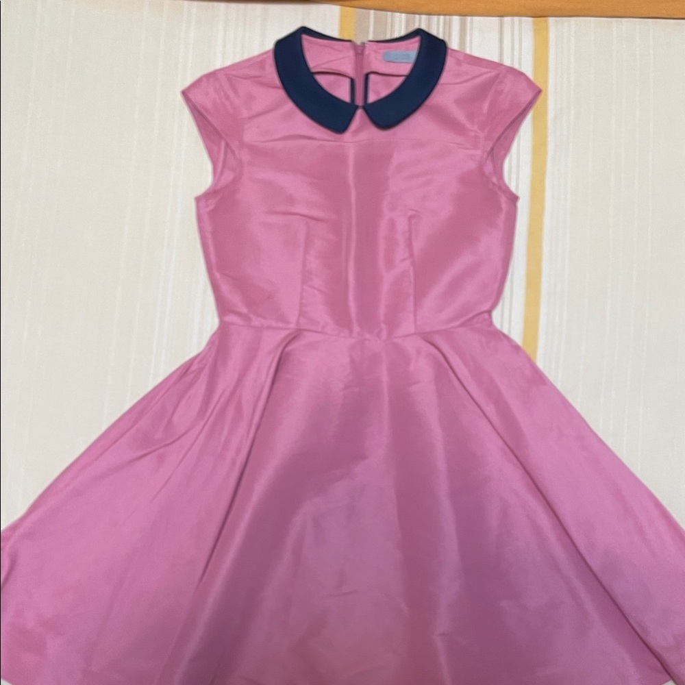 COS Pink Dress with Navy Collar
